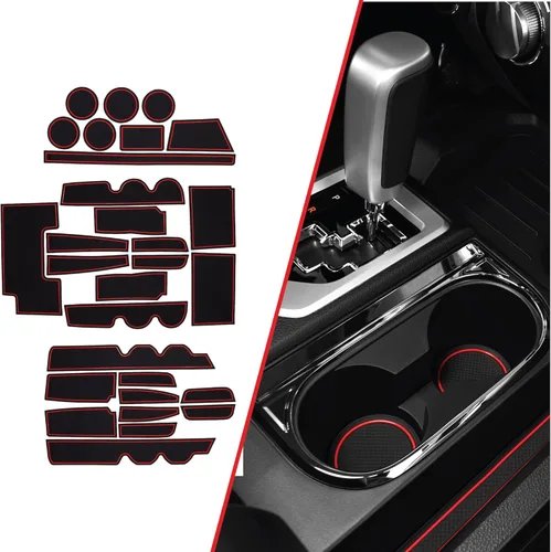 Miniatura 12 de CupHolderHero Compatible con accesorios Toyota Tundra 2014-2021 - Insertos de portavasos antideslizantes antipolvo, tapetes para consola central