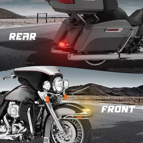 Miniatura 6 de Luces de guardabarros delanteros y traseros, luz de freno de punta de guardabarros LED compatible con Harley Electra Glide Road King Softail