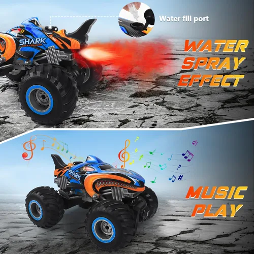 Miniatura 3 de 1:16 Coche de Control Remoto, Camión Monstruo de Control Remoto Todo Terreno 2.4 GHz, Camión RC con 2 Baterías Recargables para 80 Minutos de Juego