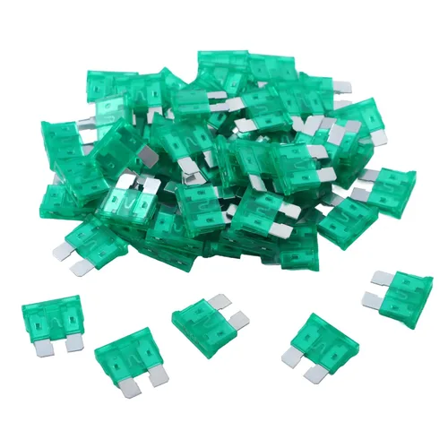 100 Pack de fusibles auto 30 AMP ATC/ATO estándar hoja de fusible regular 30A para coche, camión, barco, marina, RV
