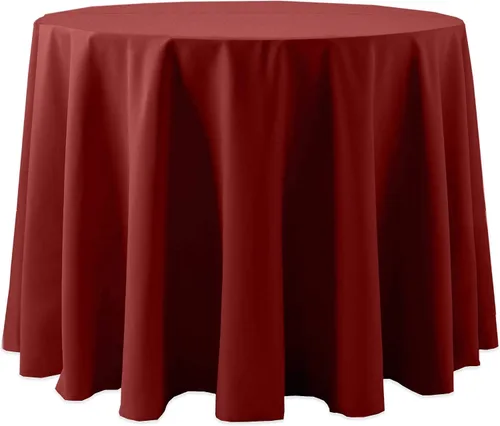 Miniatura 28 de Ultimate Textile Cotton-Feel - Mantel redondo de 90 pulgadas para comedor, color berenjena, color morado