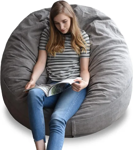 Miniatura 11 de YuppieLife Funda para puf de piel esponjosa para adultos (solo funda, sin relleno), lavable a máquina, 4 pies, tamaño grande, lujoso/repuesto