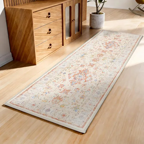 Miniatura 18 de AREDO Alfombra de pasillo con parte trasera de goma antideslizante, alfombra de piso suave lavable para cocina, pasillo, entrada interior, Negro