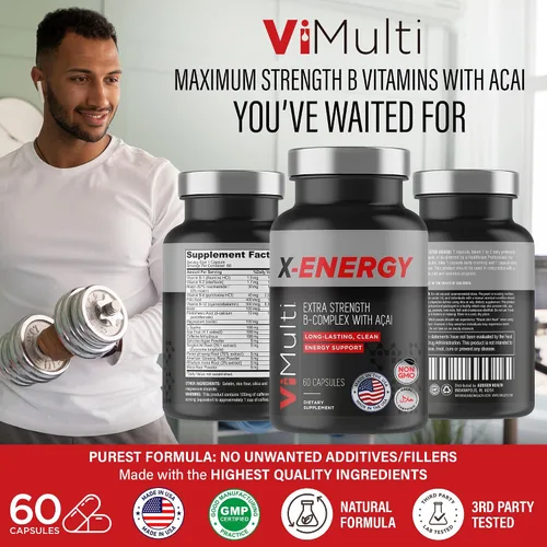 Miniatura 2 de ViMulti X-Energy Complejo Vitamina B Extra Strength con Acai - 60 cápsulas
