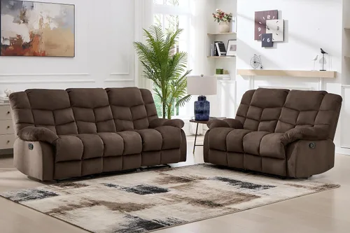 Miniatura 35 de CANMOV Silla reclinable manual, sofá reclinable individual con respaldo y reposabrazos sobrerelleno para sala de estar, muebles de dormitorio