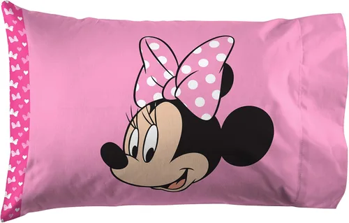 Miniatura 8 de Jay Franco Disney Minnie Mouse Hearts N Love - Juego de ropa de cama tamaño completo de 5 piezas, incluye edredón reversible y juego de sábanas, Rosa