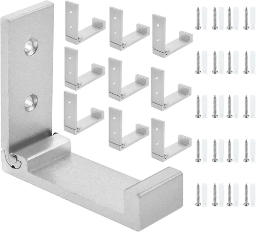 Miniatura 8 de Paquete de 10 ganchos plegables de pared, ganchos plegables de aleación de aluminio para colgar mochila, abrigo, toalla, sombrero, auriculares, Negro