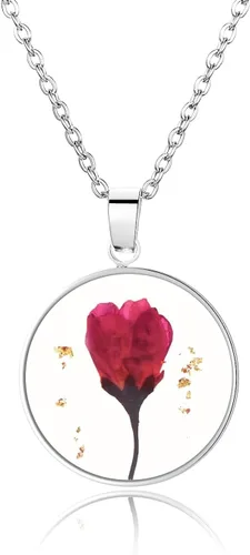 Miniatura 86 de Pressed Flower Necklace Gift for Women Personalized Handmade Necklaces Birth Flower Necklace