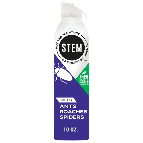 STEM Mata hormigas, cucarachas y arañas: aerosol para insectos de ingredientes activos a base de plantas, insecticida botánico para uso en