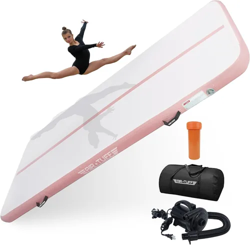 Miniatura 5 de Alfombrilla inflable para gimnasia Pista de aire para volteretas con bomba eléctrica para gimnasio en casa, yoga, animación, equipo de gimnasia