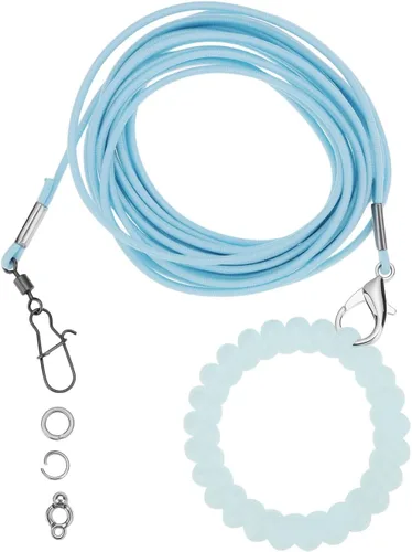 Miniatura 9 de Arnés para pájaros Cuerda de entrenamiento volador 3M para loros, palomas y periquitos con anillo 4# (negro)