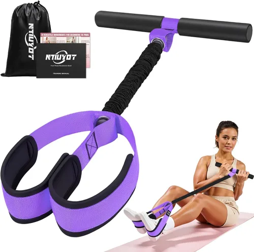 Miniatura 12 de Pedal Resistance Band with Handle, Upgraded Durable Thickened Latex Tubes and Soft Foam Fabric Foot Pedal, Sit Up Exercise Equipment for Abdomen