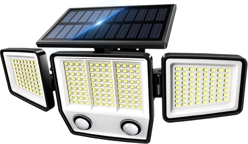 Miniatura 15 de MDCMDCM Luces solares para exteriores con sensor de movimiento, impermeables, 3000 lúmenes, 3 modos, luces de seguridad para exteriores, iluminación