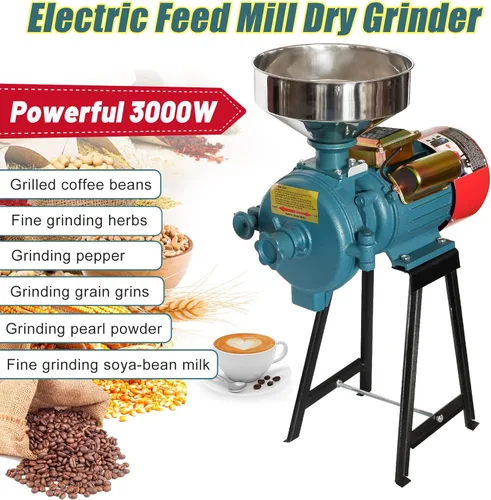 Miniatura 4 de ABORON Molino de maíz, Molino de grano eléctrico húmedo y seco de 3000W, Máquina de grano de maíz de trigo de arroz, Molino de harina Molino de Maiz