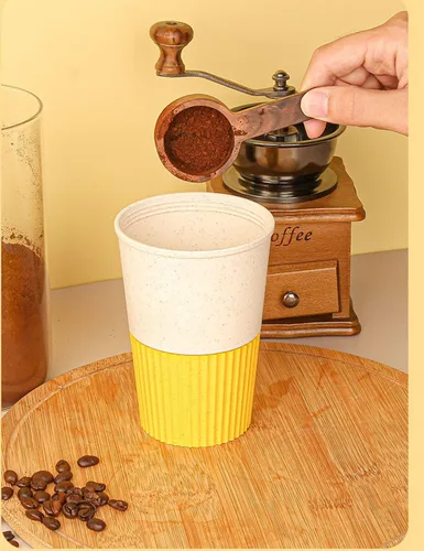 Miniatura 57 de Taza de café sellada con paja de trigo, taza de plástico portátil creativa, taza de alimentos de alto valor que acompaña a beber 16.9 fl oz/17 oz
