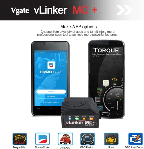 Miniatura 3 de Vgate vLinker MC+ Bluetooth OBD2 Herramienta de escaneo de diagnóstico de auto para iOS, Android, Windows