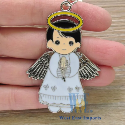 Miniatura 3 de Regalo personalizado de primera comunión (12 piezas) - Llavero de metal blanco Boyl Metal personalizado Recuredos De Bautizo Bautizo Regalo