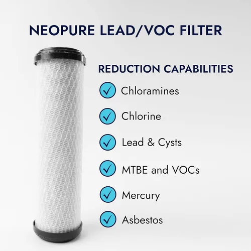 Miniatura 3 de El filtro de bloque de carbono Neo-Pure CTOX-2510, fabricado con carbono de cáscara de coco premium, garantiza una filtración avanzada para sistemas