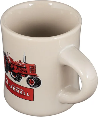 Miniatura 2 de Farmall Taza de comedor de gres (blanco - tractor rojo)