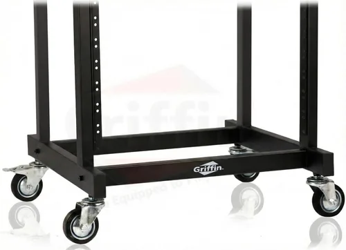 Miniatura 5 de GRIFFIN Soporte de carrito de montaje en rack y plataforma mezcladora superior 25U (serie Studio-XPRO Steel) - Soporte para cabina de música rodante