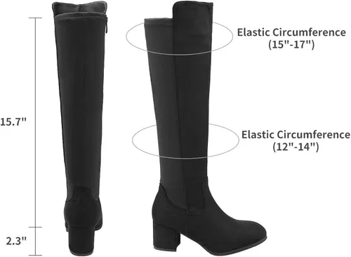 Miniatura 3 de DREAM PAIRS Botas a la rodilla, de tacón alto, para mujer