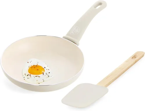 Miniatura 13 de GreenLife Soft Grip - Juego de utensilios de cocina de cerámica antiadherente sin PFAS de 8 pulgadas, espátula de silicona con mango de bambú