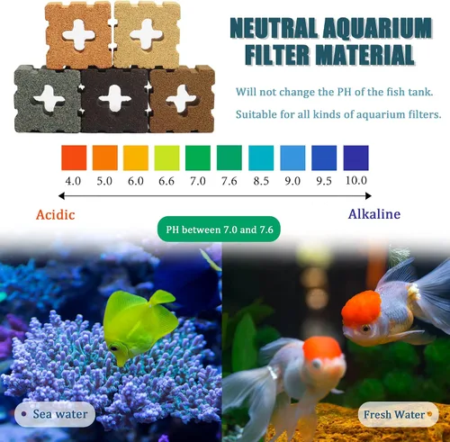 Miniatura 5 de SHIGATSU Medios de filtro de acuario, bloques de filtro de cerámica para acuario para agua salada y estanque de agua dulce (15 piezas)