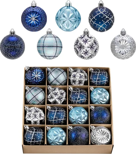 Miniatura 10 de Valery Madelyn Adornos para árboles de Navidad, 9 unidades, 2.36 pulgadas, negro y dorado, irrompibles, adornos de bola colgante de lujo
