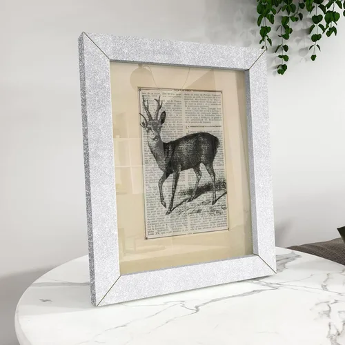Miniatura 5 de Stickyart Papel tapiz plateado con borde autoadhesivo para pared, despegar y pegar, tela con purpurina extraíble, borde decorativo para dormitorio