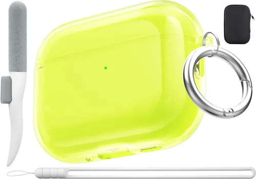 Miniatura 19 de Valkit - Funda transparente protectora para estuche de AirPods, con llavero, poliuretano termoplástico suave, a prueba de golpes, compatible