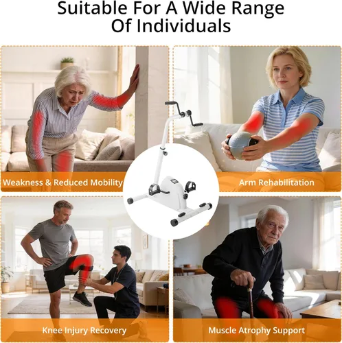 Miniatura 7 de Ejercitador de pádel, mini bicicleta estática para ciclismo de piernas y brazos, ejercicio de calentamiento
