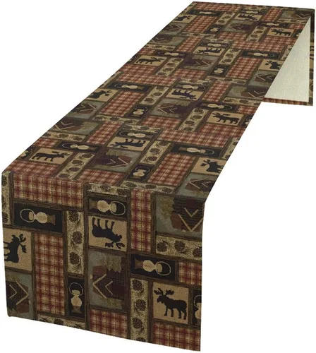 Miniatura 17 de Camino de mesa con diseño de patas de perro, lindo animal con estampado de patas de cachorro, decoración de fiesta de cumpleaños, casa de campo