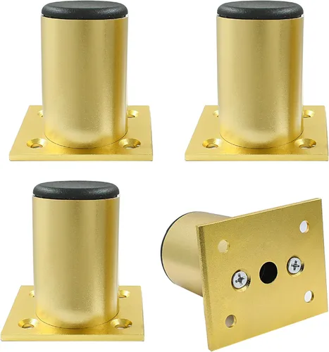 Miniatura 12 de Juego de 4 patas para muebles de 4 pulgadas, patas ajustables de aleación de aluminio, patas redondas de metal para sofá, patas ajustables