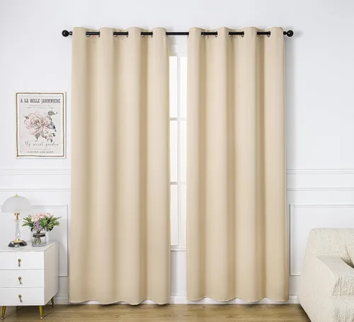Miniatura 44 de PI Cortinas opacas para dormitorio, tratamiento de ventana con aislamiento térmico de anillo superior, cortinas oscurecedoras de habitación