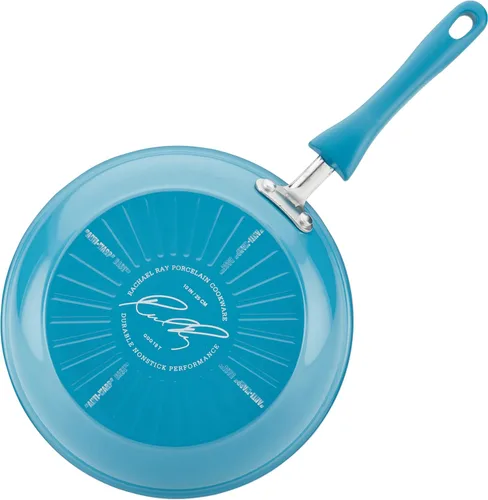 Miniatura 12 de Rachael Ray Get Cooking! Juego de ollas y sartenes antiadherentes, incluye bandeja para hornear y herramientas de cocina, 12 piezas, turquesa