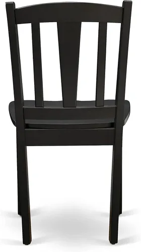 Miniatura 8 de East West Furniture DLC-BLK-W Dublin - Sillas de comedor de cocina, sillas de madera con respaldo de listones, juego de 2, color negro