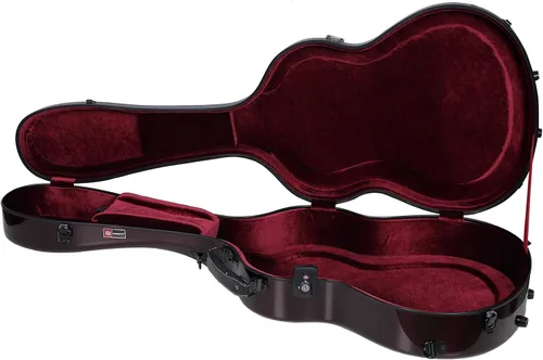 Miniatura 5 de Crossrock Air Carbon - Funda para guitarra clásica 4/4, carcasa rígida de fibra de carbono 100% con mochila y funda protectora, color rojo