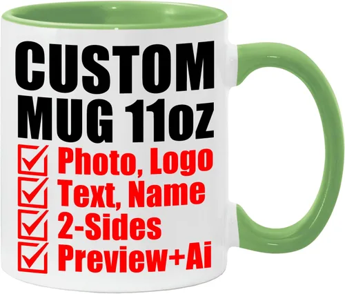 Miniatura 8 de Taza de café personalizada – Tazas personalizadas con texto en imagen, logotipo personalizado con nombre, taza de cerámica – Cumpleaños