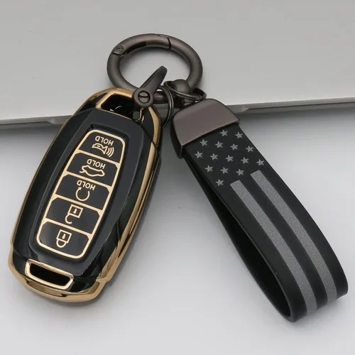 Miniatura 4 de Llavero de metal con bandera americana de EE. UU. en negro con anillo de aleación de zinc - Compatible con camiones, Chevrolet, Ford, Jeep, Dodge