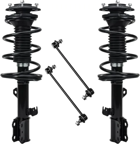 Miniatura 85 de Detroit Axle - Kit de 4 barras estabilizadoras delanteras para Ford F-150 2021 2022 2023 2024, 2 puntales con resorte helicoidal, 2 eslabones