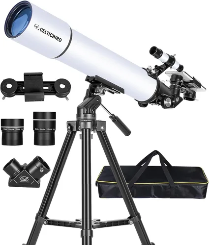 Miniatura 9 de Telescopio Celticbird para adultos de alta potencia, apertura de 80 mm, montura AZ de 600 mm, telescopio refractor para niños principiantes