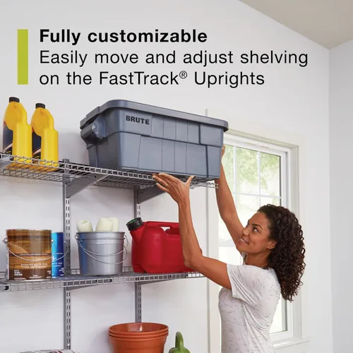 Miniatura 8 de Rubbermaid Fasttrack Rail Storage - Kit de 3 estantes de 48 x 16 pulgadas, 350 libras por estante, para el hogar, garaje, cobertizo/organización
