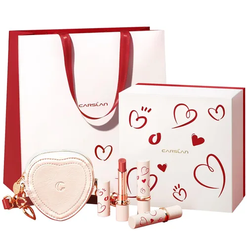 CARSLAN Juego de pintalabios mate para regalo del día de San Valentín, maquillaje de color de labios hidratante, lápiz labial altamente pigmentado