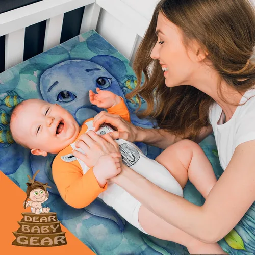 Miniatura 6 de Dear Baby Gear - Manta de bebé oceánico - Manta de doble capa con tema oceánico - Peluche suave para niñas y niños - Adorable pulpo con diseño