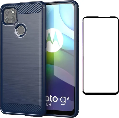 Asuwish Funda compatible con Moto G9 Power de vidrio templado, protector de pantalla y accesorios para celda, fundas delgadas de silicona suave para