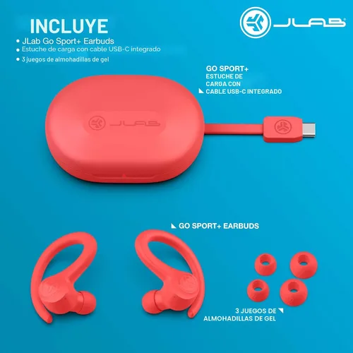 Miniatura 7 de JLab Go Sport+ - Auriculares inalámbricos de entrenamiento con llamadas claras C3, diseño deportivo de gancho seguro, tiempo de reproducción