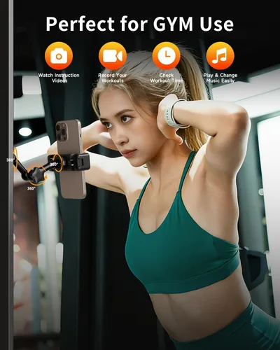 Miniatura 2 de Soporte magnético para teléfono para gimnasio – Soporte de teléfono de gimnasio resistente con fuerte fuerza magnética, se fija a superficies