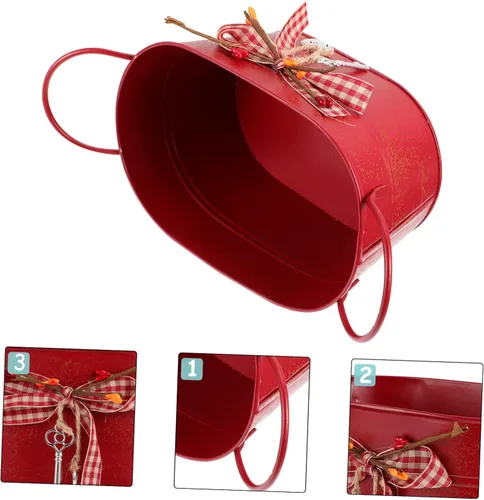 Miniatura 5 de Cubo de almacenamiento de jardín Love Lock Oval Tin Bucket Flower Arrangement Container