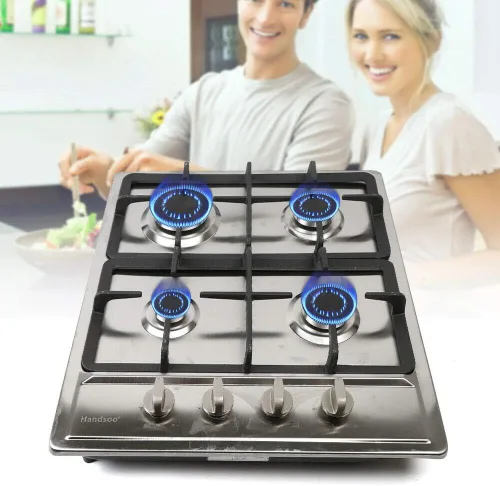 Miniatura 7 de Estufa de gas Gas Gas GLPG, Quemador de estufa de vidrio templado, 4 quemadores, parrilla de gas integrada (4 quemadores, 23 x 20 pulgadas)