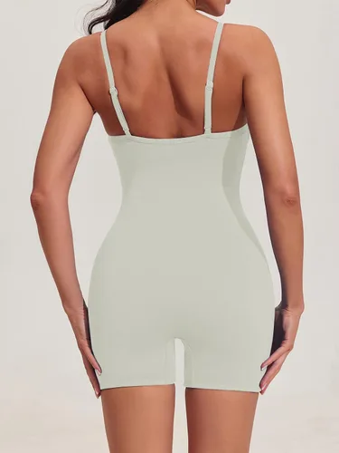 Miniatura 4 de TWFRHC - Conjunto de entrenamiento para mujer, acanalado, de 2 piezas, sin costuras, cintura alta, atuendo para gimnasio, pantalones cortos de yoga